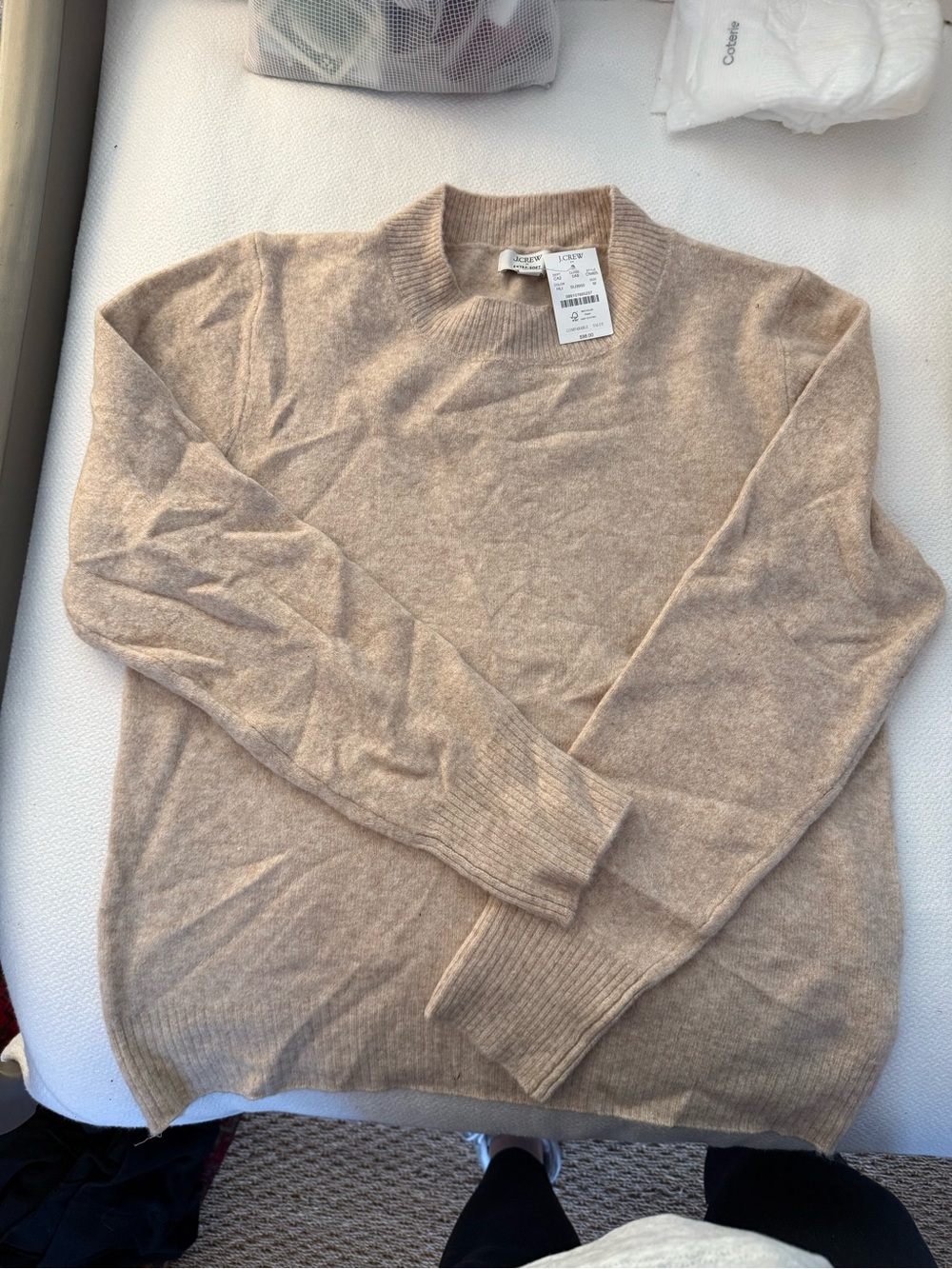 J. Crew Crewneck Sweater in Light Tan